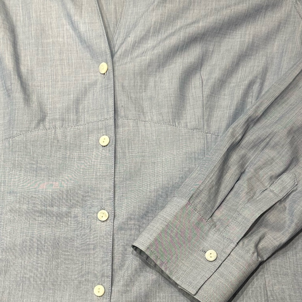 Plus Size Euc Talbots Fitted Blue Button Front 10… - image 5